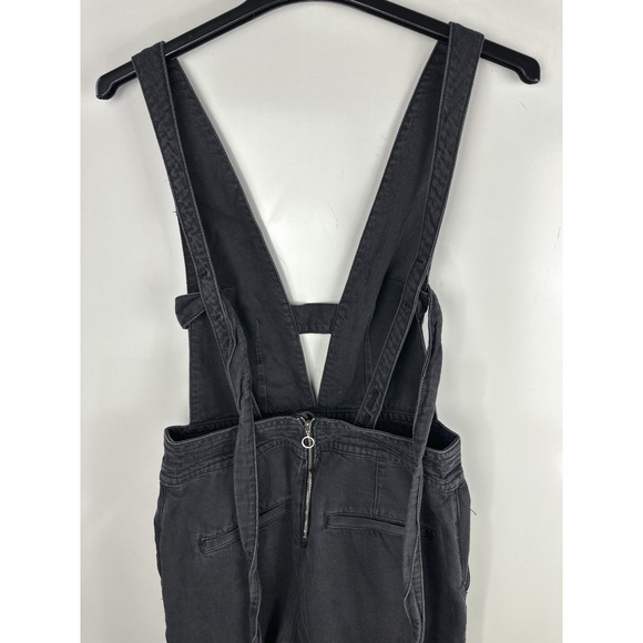 Pilcro x Anthropologie Puddle Jumpsuit Wide Leg Faded Black Raw Hem 28 Tall - Picture 14 of 16